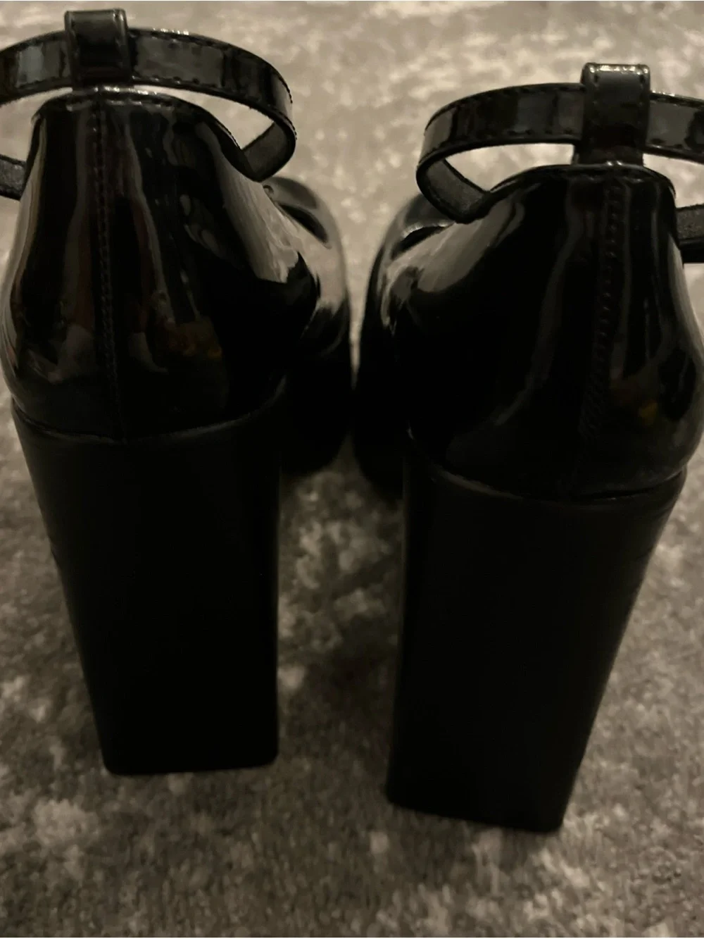 Platform Mary Jane Heels in Black